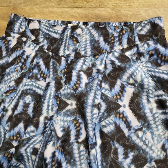 Rieley Pants High Rise Ankle Length Silky Tapered Blue and Black Pocket Medium - Picture 5 of 11